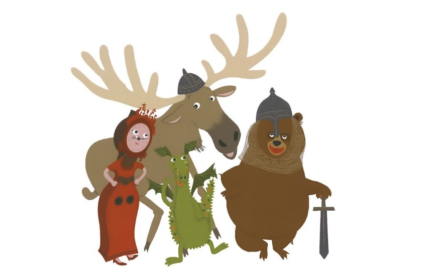 Päivi Areniuksen kuvitusta kirjassa Päivä Kansallismuseossa - Historia on tässä!