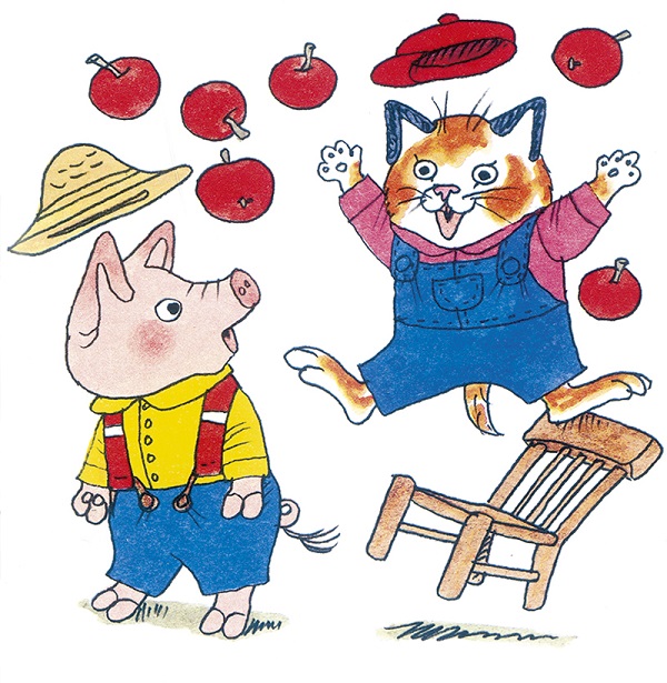 Kuvitusta Richard Scarryn kirjasta Pienviljelijä Putte Possula.