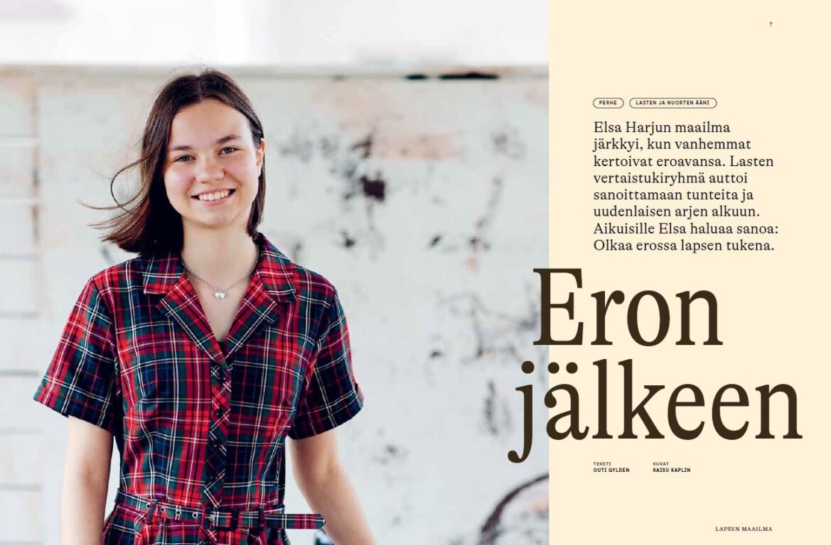 Eron jälkeen .jutun painettu aukeama.